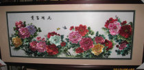 Suzhou embroidery hand embroidery open rich peony living room decorative painting with frame Finished product rich more than Xiang embroidery