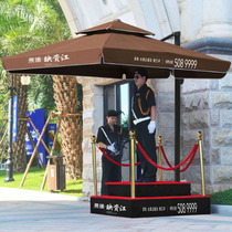 Standing guard booth Stainless steel security booth Outdoor mobile guard booth Property sales department image Standing guard booth guard booth parasol