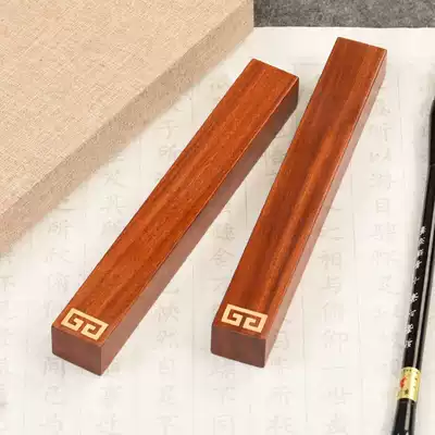 Zhaobei Huiwen Zhenzhen red and sour branches inlaid with copper calligraphy paperweight solid wood durable press scale town Wood Wood room Paper Town