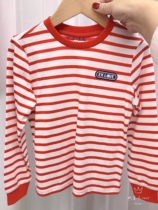 Special Price Tested Elandkidds Clothing children Clothing Autumn Girl Round Collar Long Sleeve T-shirt Pure Cotton EKLAB2321B