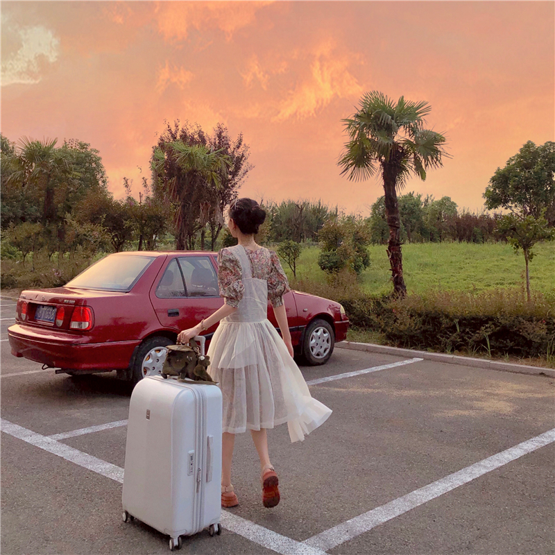 Japan GP trolley case 26 checked suitcase 20 inch universal wheel boarding case 24 suitcase female solid color high value