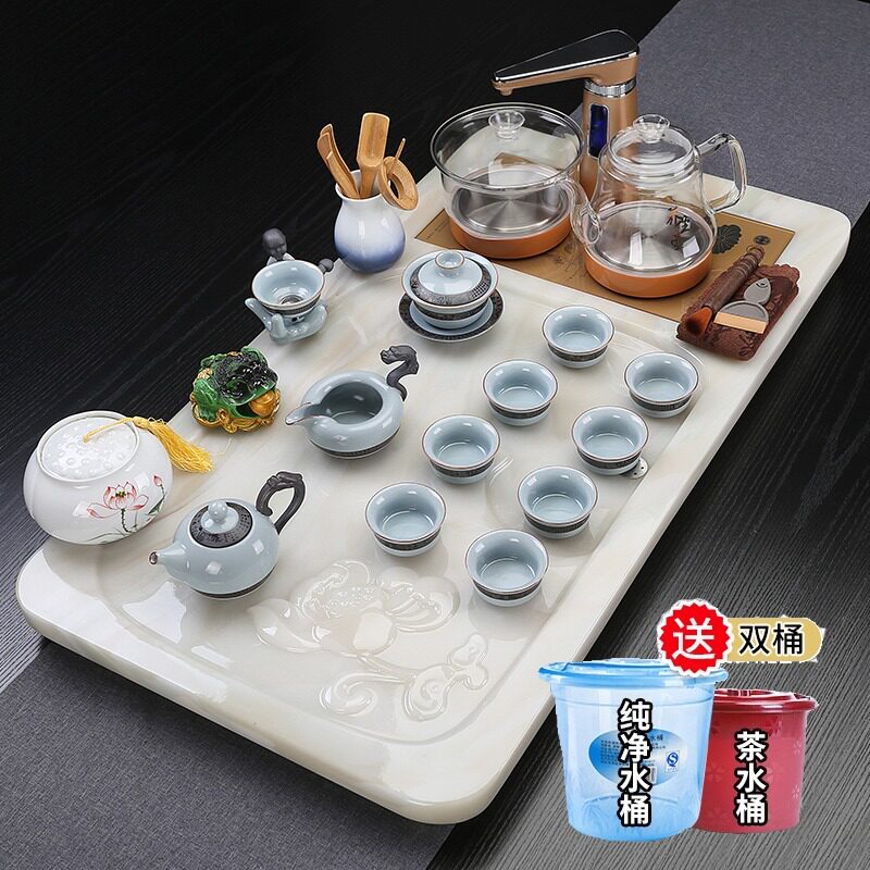 Tea Set Group Home Living Room Minimalist Light Extravaganza Whole Tea Tray Integrated Office With High-end Eurostyle Stone Tea Table