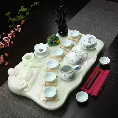 Tea tray European Jade Tea Table home simple modern creative kung fu tea set tea tray set drainage Stone tea