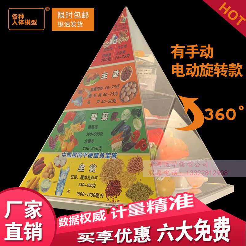 2016中国居民平衡膳食宝塔模型 健康食物营养金字塔 仿真食品模型