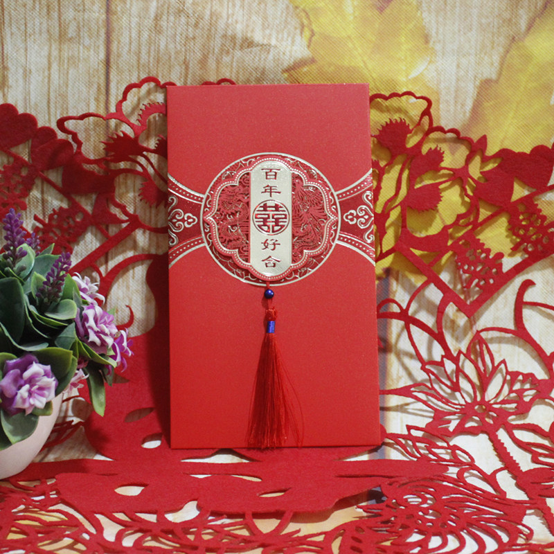 High-end marriage thousand yuan paper red bag creative personality stream soda is a large gift new wedding general purpose