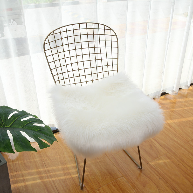 Cut-up wool hollow chair cushion with thicker fur cushion sofa cushion computer chair plush dresser stool pad