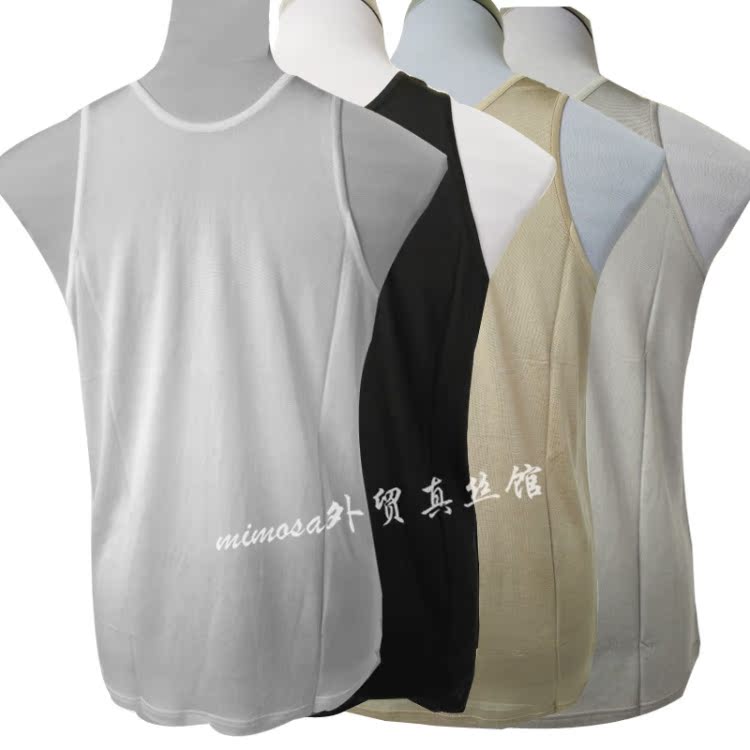 Lụa đan trung niên vest men loose dưới mịn và thoải mái nam vest nam áo sơ mi cha vest