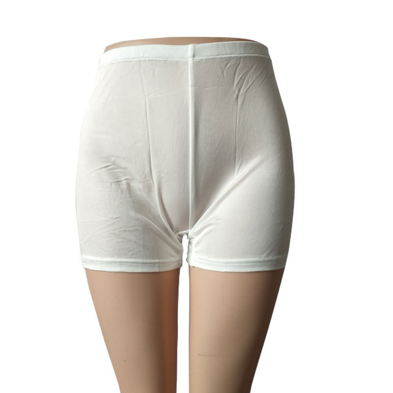 Lady double-sided silk pants in middle flat pants with large-yard pure color bag-free flat shorts