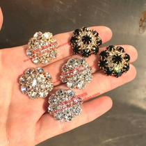 25mm Golden diamond button mushroom flower Rhinestone Button black cashmere coat skirt decoration buckle shoe hat drill