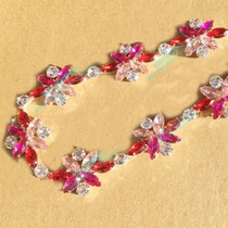 Pink rose red flower rhinestone chain acrylic horse eye drill DIY headscarf hand drill snow boots stick drill