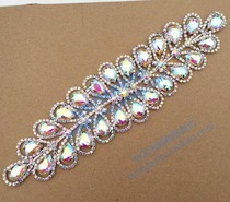 Dazzling AB color water drop tree leaf shaped water diamond decoration DIY dress rhinestone belly dance clothing waist decoration paste Diamond Flower