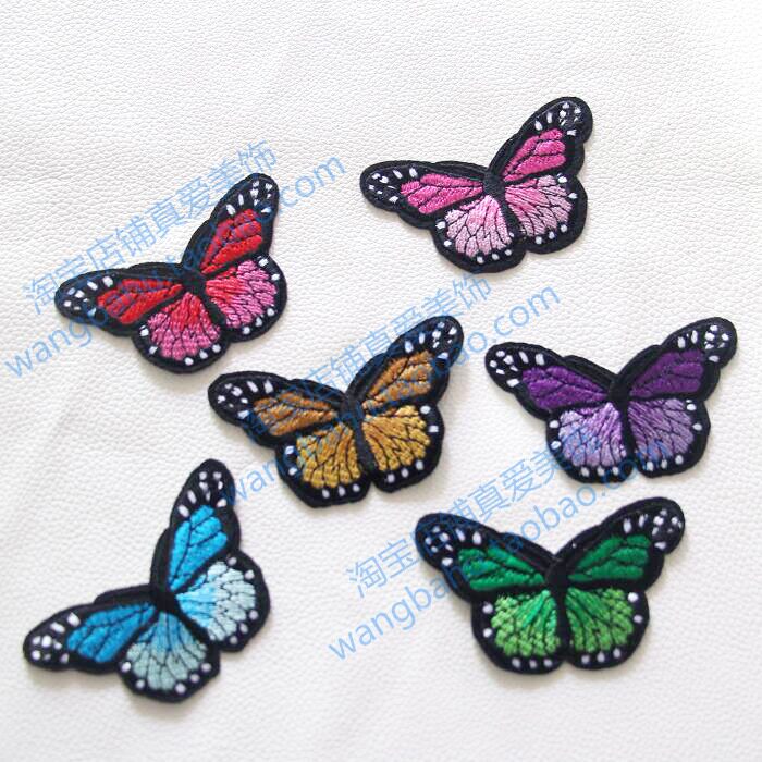Clear Cabin Red Yellowish Blue Green Purple Rosehip Red Little Butterfly Colorful Ironing Cloth Patch Clothes Dresses Dabby Dresses Dresses Dresses Applidre Flowers