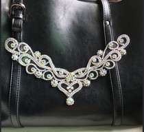 AB color rhinestone flower collar rubber bottom collar applique ironing water diamond dress shoes dress decoration drill