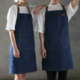 Джинсовый японский модный фартук для работы для влюбленных, чай с молоком подходит для мужчин и женщин