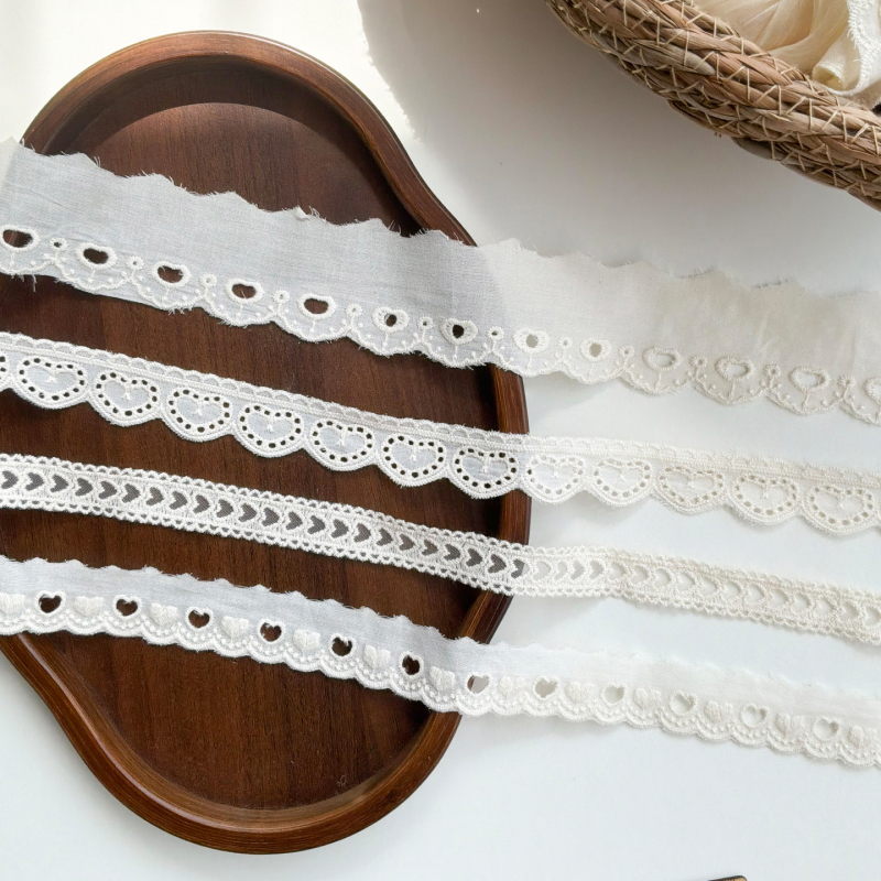 Lace Trim Accessories, High-End Cotton Embroidery Lace, Widened Side Strips for Clothing, Neckline, Doll Clothes DIY Materials Lace Trim Accessories, High-End Cotton Embroidery Lace, Widened Side Strips for Clothing, Neckline, Doll Clothes DIY Materials
