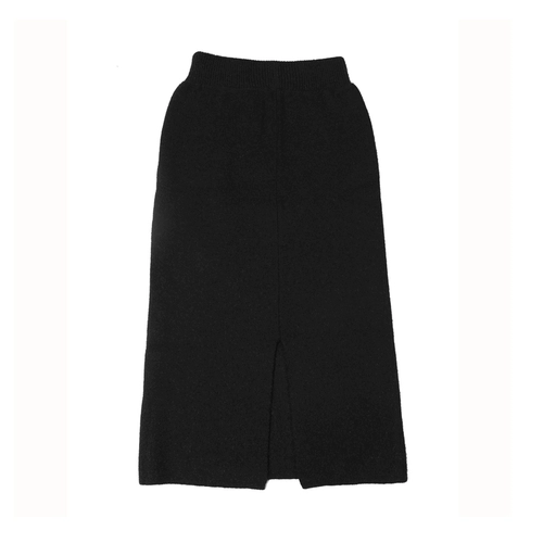 Трикотажная демисезонная длинная шерстяная юбка, увеличенная толщина, средней длины, высокая талия, свободный прямой крой