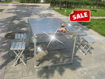 Russian upscale overall aluminum alloy table and chairs outdoor folding table and chairs business with table aluminum table and chairs foreign trade Original single