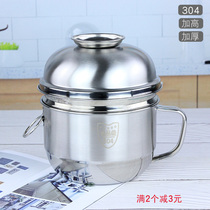 Fast food cup 304 stainless steel lunch box adult thickened large student instant noodle bowl single-layer three-piece set of rice bowl