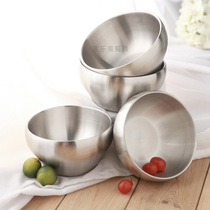 304 stainless steel bowl Adult household dinner double insulation thickened childrens anti-scalding thickened canteen big iron rice bowl