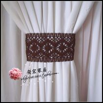 Handmade cotton lace magic with Korean decoration dark coffee curtain with door curtain