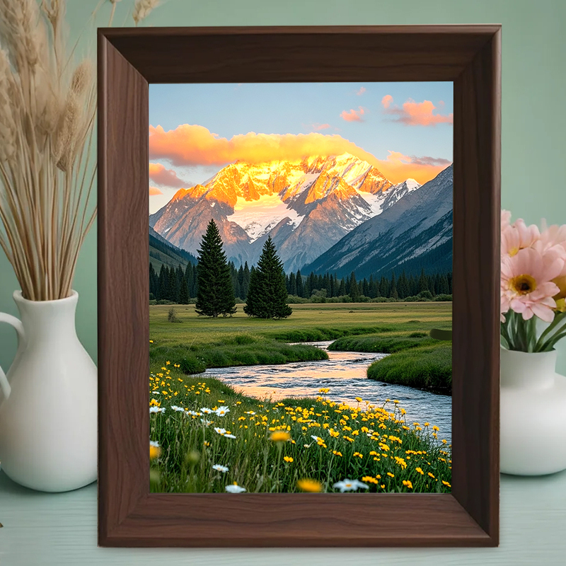Sunshine Golden Hill Living Room Decorative Painting, Nordic Healing Style, Entrance Cabinet Display Painting, Landscape Hanging Painting, Mountain and Water Tabletop Ornament