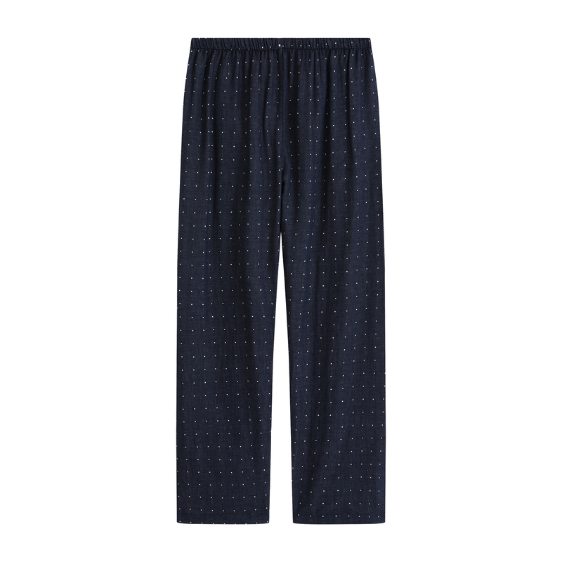 Original New Style Pocketless Double-Layer Gauze All-Cotton Pajama Pants, All-Season Casual Loose Plaid Flannel Pants for Men and Women
