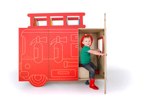 (Half price) Dutch QBOO fire truck shape childrens room locker storage cabinet bookshelf European import