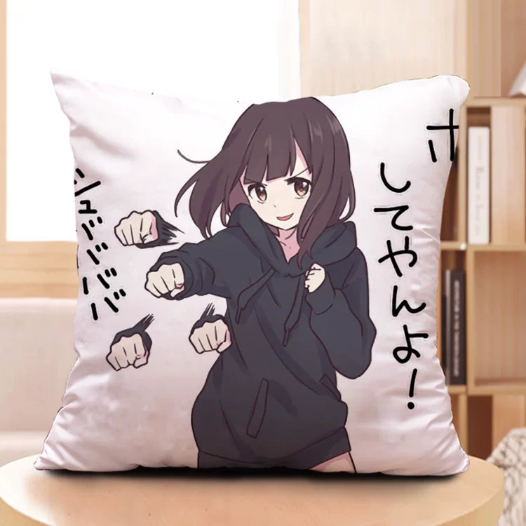 Подушка с изображением Menhera-Chan, держит соус, Linecamera, набор эмодзи WeChat QQ, аниме-подушка на заказ