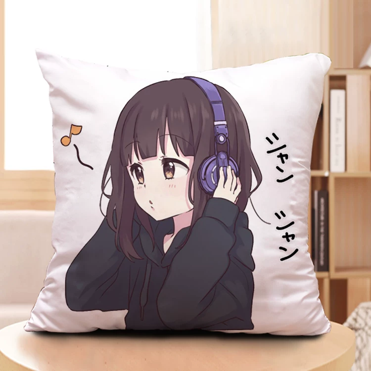 Подушка с изображением Menhera-Chan, держит соус, Linecamera, набор эмодзи WeChat QQ, аниме-подушка на заказ