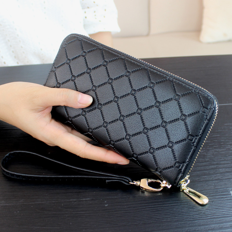 2021 summer new Lingge women's wallet Korean version long version zipper bag men's clutch mobile phone bag vintage wallet