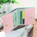 Ví 2018 phiên bản tiếng Hàn mới của ví ngắn gấp đôi ví đơn giản siêu mỏng màu sắc va chạm ví nữ dễ thương gói thẻ sinh viên