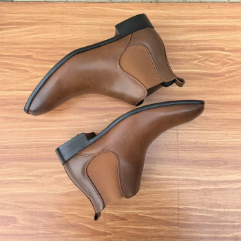 Foreign trade british chelsea boots men's pointed toe large size