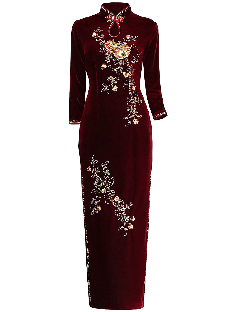 Long velvet cheongsam, 2020 Long velvet cheongsam, 2020