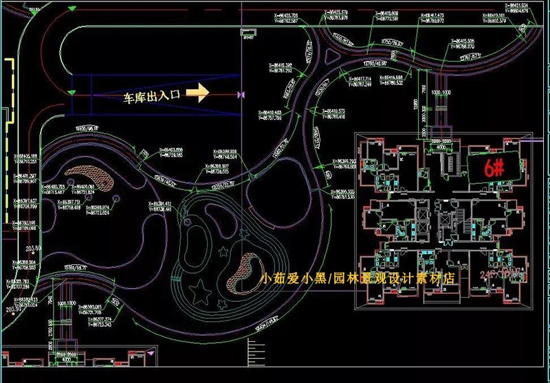 T1513高端居住小区景观设计方案施工图CAD平面剖面图绿化设...-3