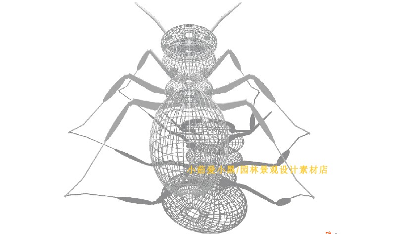 T1616蚂蚁艺术装置草图大师SU模型雕塑小品张唐景观设计方...-3