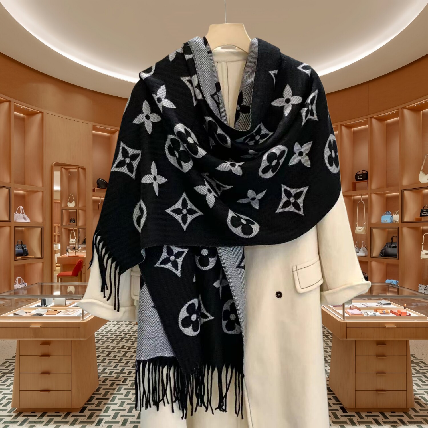 Французская одежда Kovra four seasons с кондиционером для сохранения тепла в помещении, кашемировый шарф от известного бренда presbyopia, женская шаль, нагрудник двойного назначения