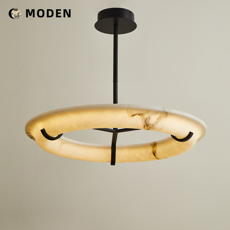 French Retro Athena Imitation Marble Chandelier Creative Designer American-Style Living Room Villa Bedroom Main Light Dining Room Light