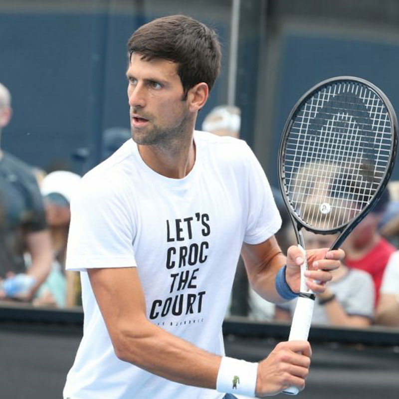 Djokovic Jr. went to the court with the same T-shirt tennis suit tennis suit summer short-sleeved top