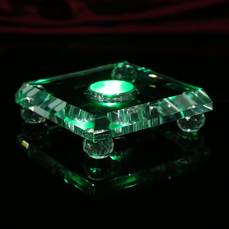 Creative LED Seven Color Plug-in Electric Water Crystal Lamp Base Glazed Crystal Handicraft Swing Adorned Special Seven Color Lamp Holder