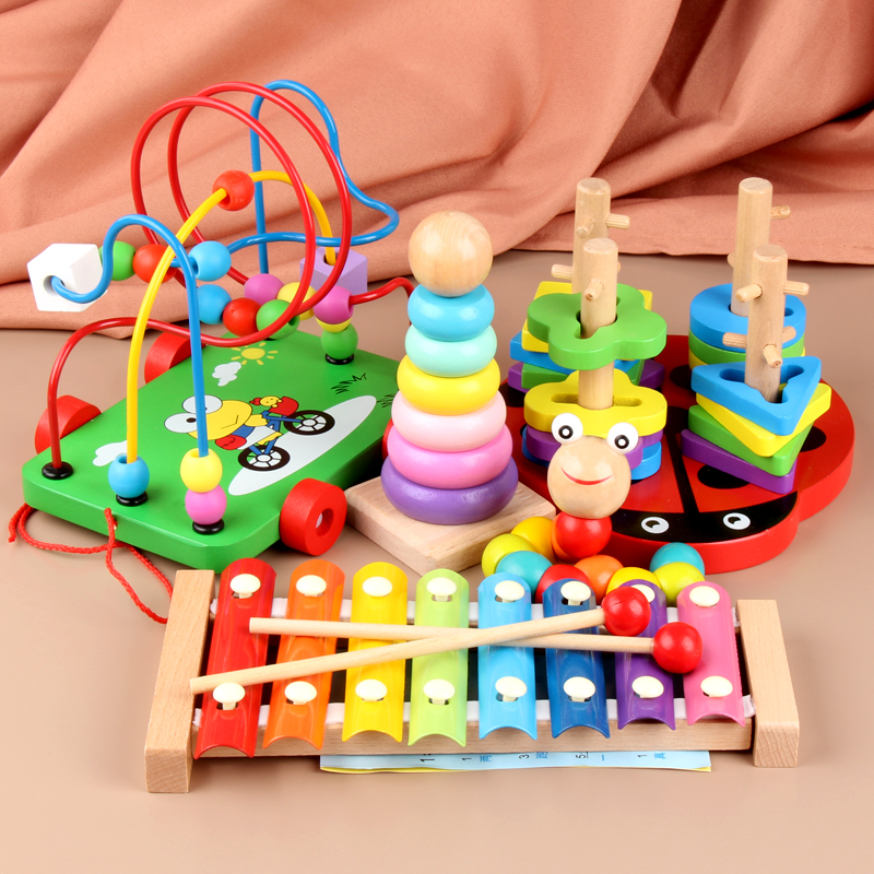 Baby children beaded around the beads 6-12 months baby boys and girls 0-1-3 years old early education puzzle force brain toys