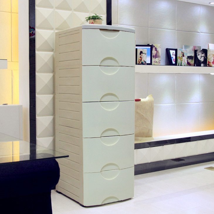 42cm width 50 deep color drawer type container cabinet plastic storage cabinet debris and packaging five - dog combination layer cabinet