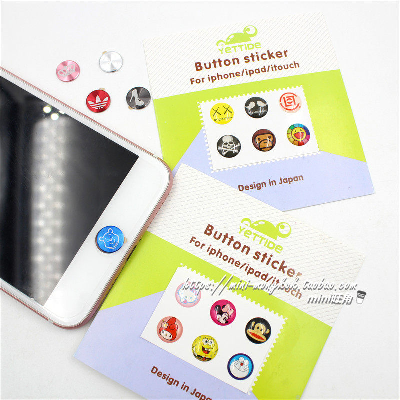 Apply to Samsung Apple button sticker iPhone 5s metal 5c4s cartoon iPad 5 CD tattoo mobile phone home sticker
