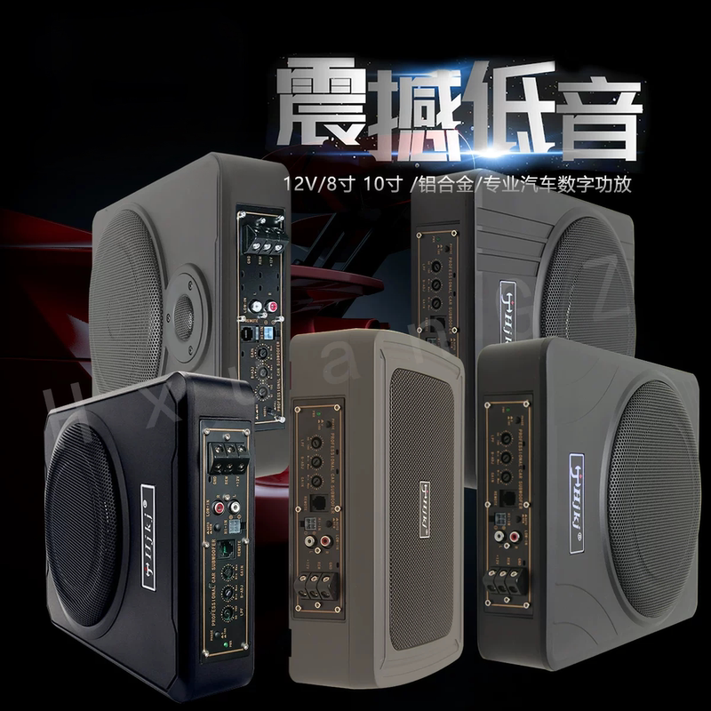 Ultra-Thin Car Subwoofer with High-Pitched Vocals, High Power, 10inch Active/Passive Car Audio, In-Car Bass Speaker