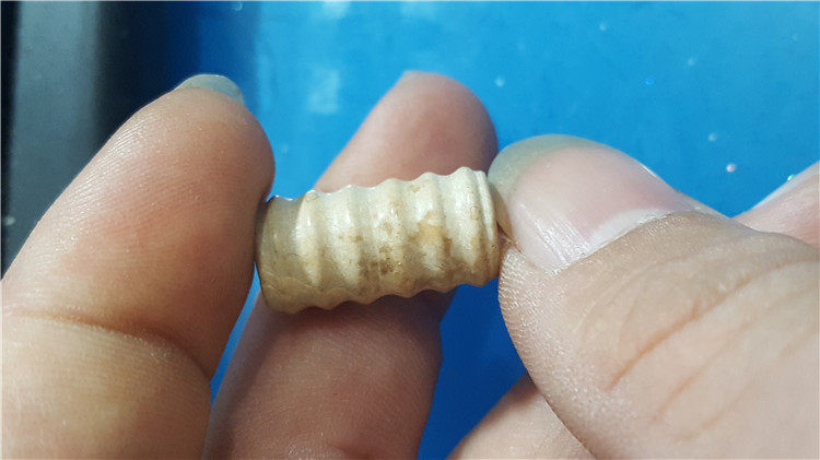 Cultural period high ancient jade swirl beads 11*19mm bag old bag real ancient beads old beads Peduobao string bracelet necklace