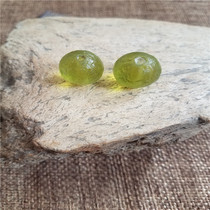 A pair of green glass beads that are hundreds of years old 14mm old bag real beads waist beads top beads multi-treasure beads