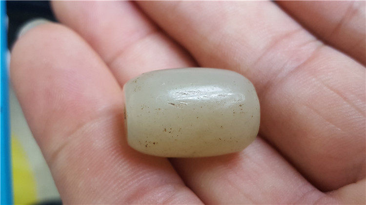 Liaojin old Hetian jade barrel beads 15*21mm oily big open door bag old ancient beads old beads ancient jade multi-treasure string