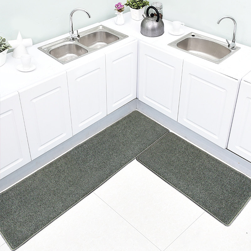 Kitchen non-slip floor mats simple long carpet absorbing water and oil household door mats dirt-resistant self-adhesive door mats