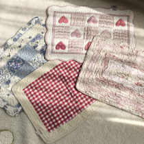 Korean pastoral quilted fabric handmade block Kitchen non-slip placemat doormat padded table pad Chair pad Machine washable
