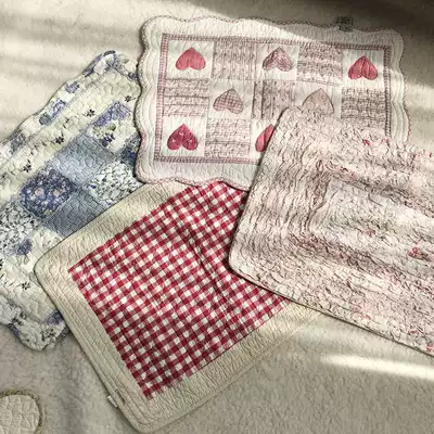 Korean-style pastoral quilted fabric hand-made block kitchen non-slip placematters door mats, cotton table cushions, chair cushions, machine washable