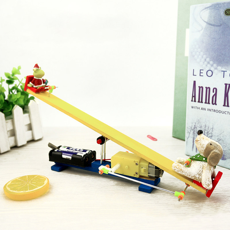 Electric seesaw diy technology Small making gizmos Student handmade material pack Model science experiment toy